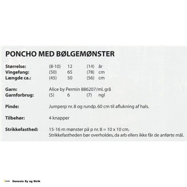 Poncho med blgemnster