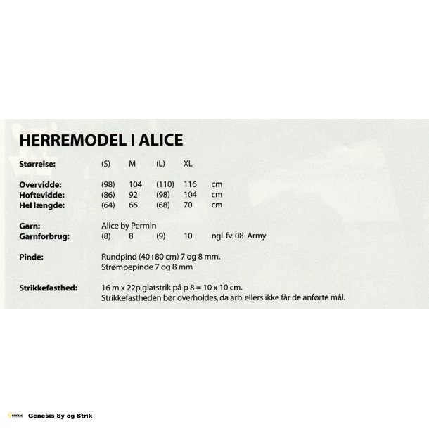 Herremodel i Alice