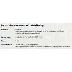 Letstrikket storsweater i retstrikning