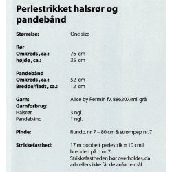 Perlestrikket halsrr og pandebnd