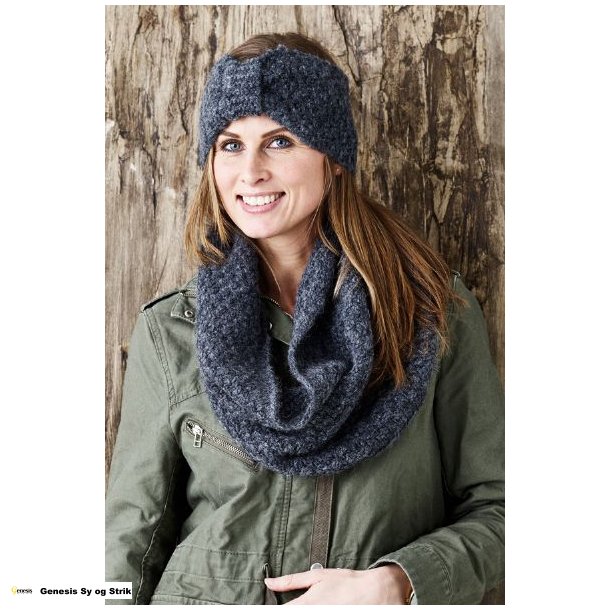 Perlestrikket halsrr og pandebnd