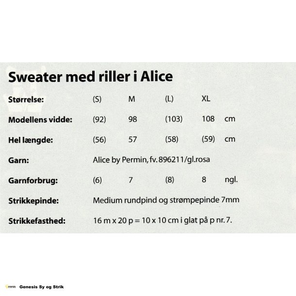 Sweater med riller i Alice