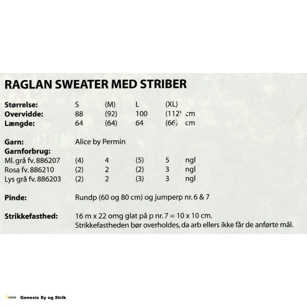 Raglan Sweater med striber