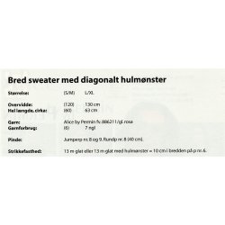 Bred Sweater med diagonalt hulmnsteer
