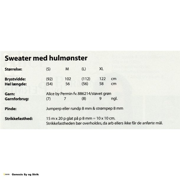 Sweater med hulmnster