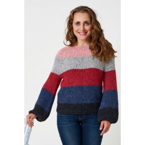 Raglanbluse i striber