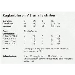 Raglanbluse m/ 3 smalle striber