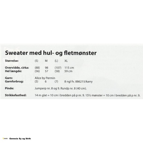Sweater med hul- og fletmnster