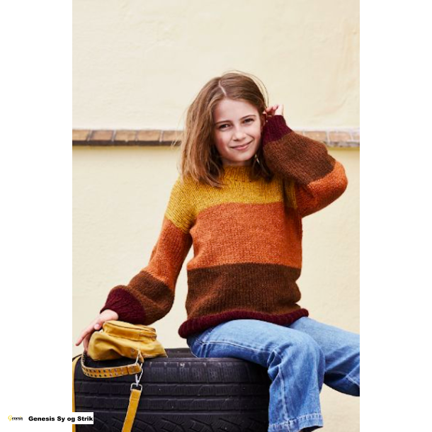 Stribet sweater til brn
