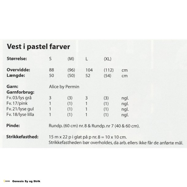 Vest i pastel farver