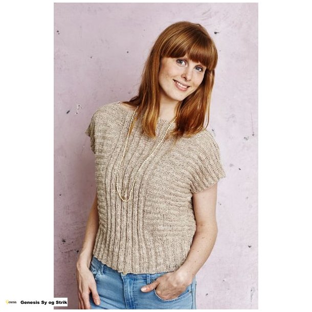 Bluse med rib-effekt