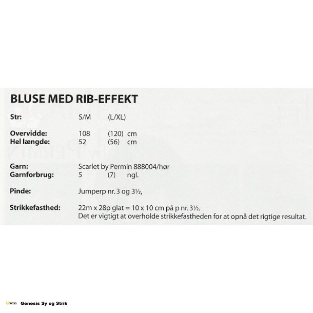 Bluse med rib-effekt