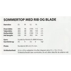 Sommertop med rib og blade