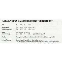 Raglanbluse med hulmnster nederst