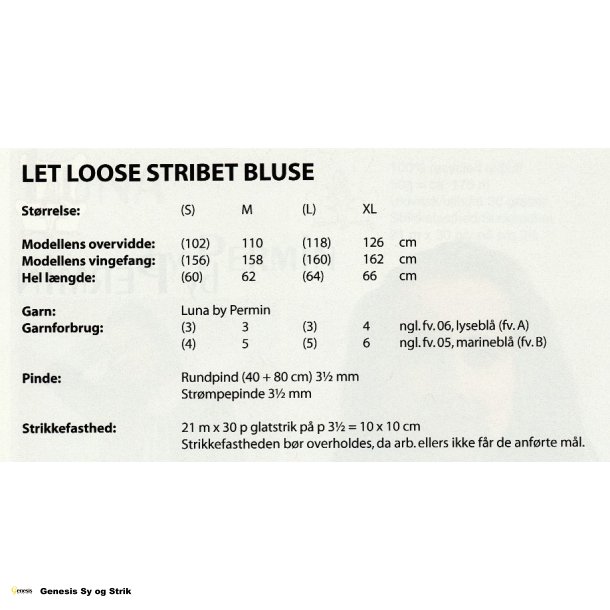 Let loose stribet bluse i Luna