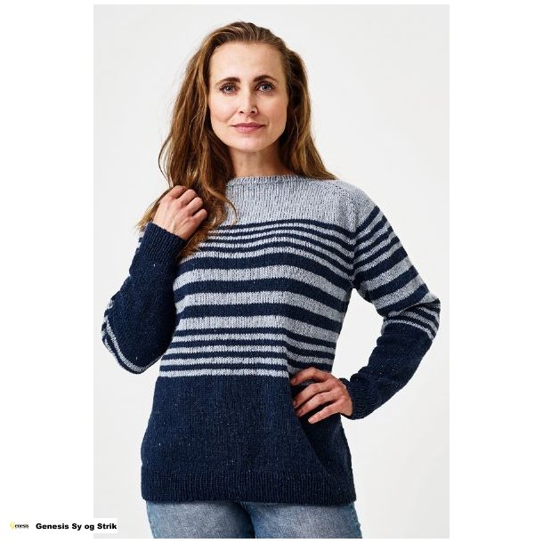 Let loose stribet bluse i Luna