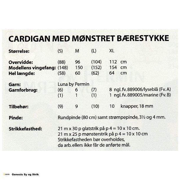 Cardigan med mnstret brestykke