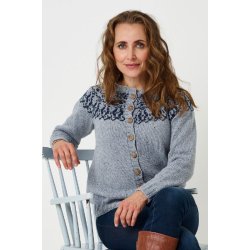 Cardigan med mnstret brestykke