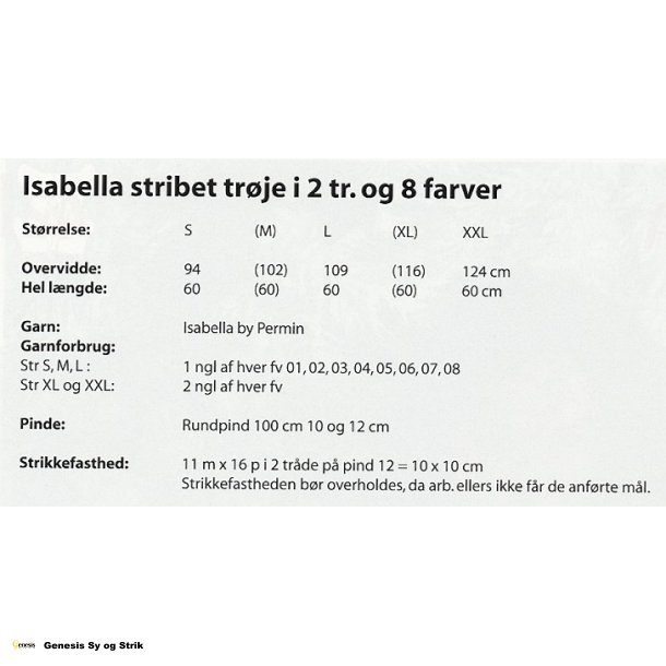 Isabella stribet trje i 2 tr. og 8 farver