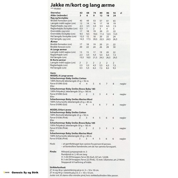 Jakke m/kort og lang rme