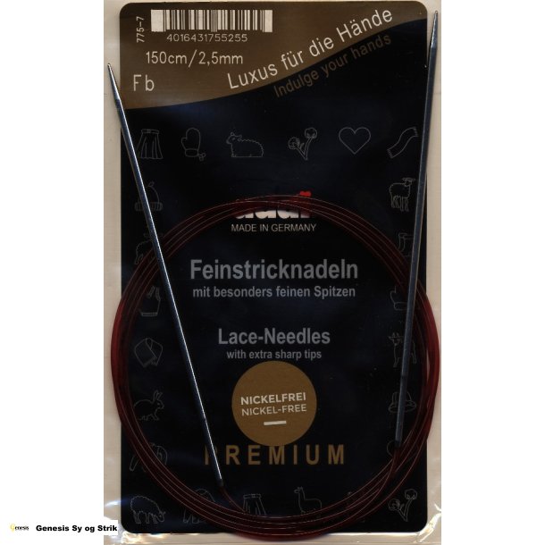 ADDI faste rundpinde 150 cm - 2.50mm