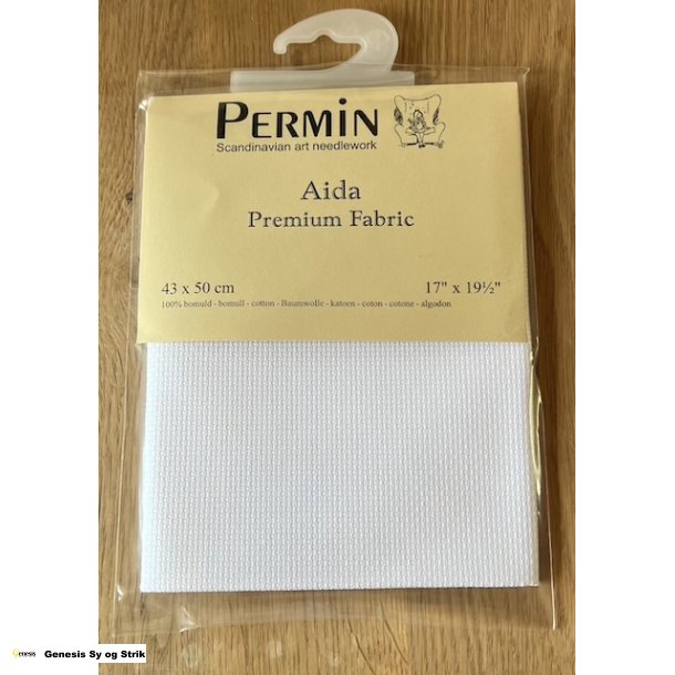 Hvidt Aida broderistof