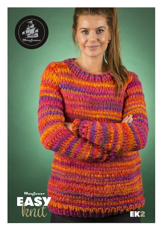 noget Analytiker største Damesweater med rund hals i Mayflower Easy Knit