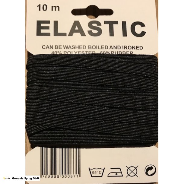 Elastik 10 m sort