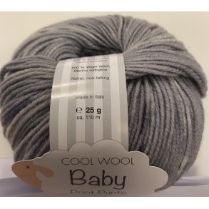 Cool Wool Baby - Gr, hvid, bl 25 gr