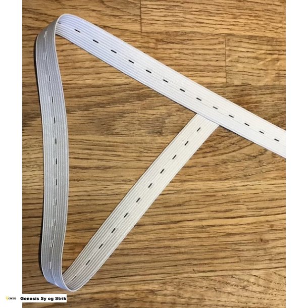 Knaphuls elastik - hvid