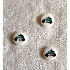 Knap med politibil som motiv