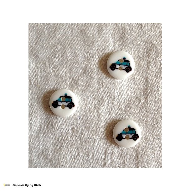 Knap med politibil som motiv