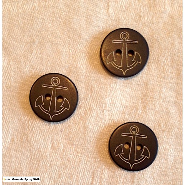 Knap med et sort anker som motiv