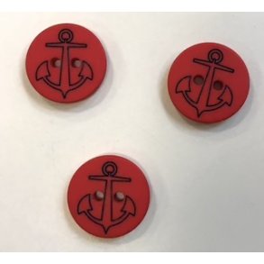 Knap med et rdt anker som motiv