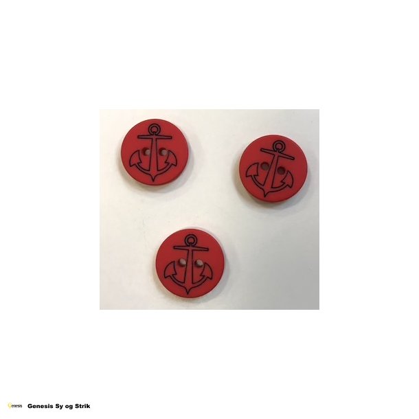 Knap med et rdt anker som motiv