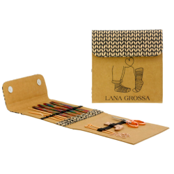 Lana Grossa - KnitPro strmpepindest 15 cm. i tr med tilbehr