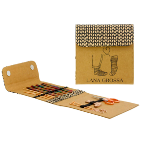Lana Grossa - KnitPro strmpepindest 15 cm. i tr med tilbehr