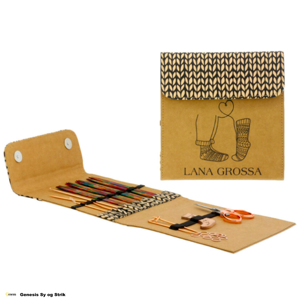 Lana Grossa - KnitPro strmpepindest 15 cm. i tr med tilbehr