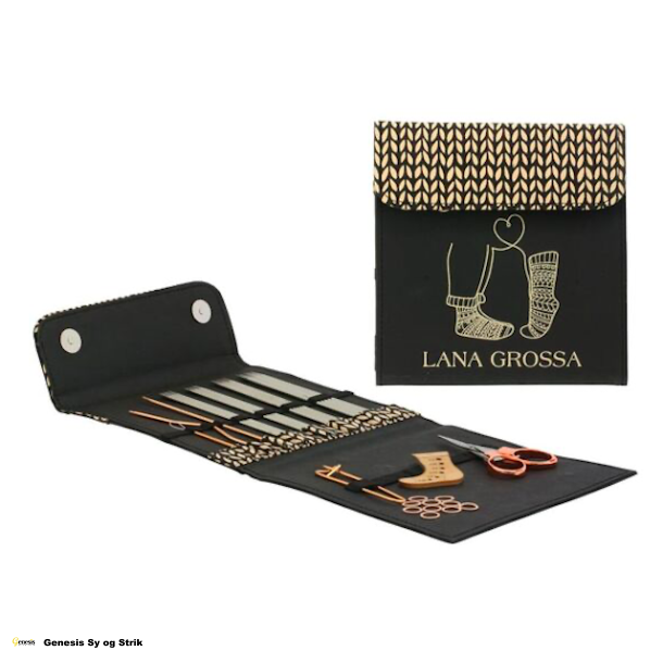 Lana Grossa - KnitPro strmpepindest 15 cm. i stl med tilbehr