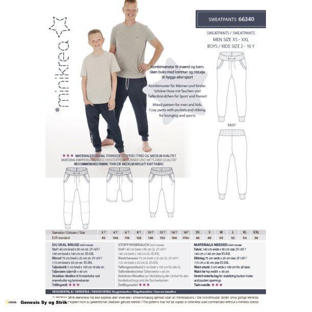 Sweatpants str. mnd XS - XXL, brn 2 - 16 r