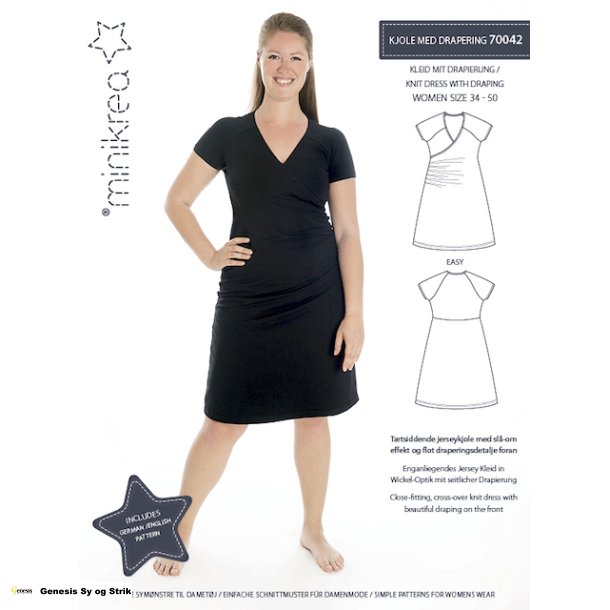 Kjole med drapering  papirmnster