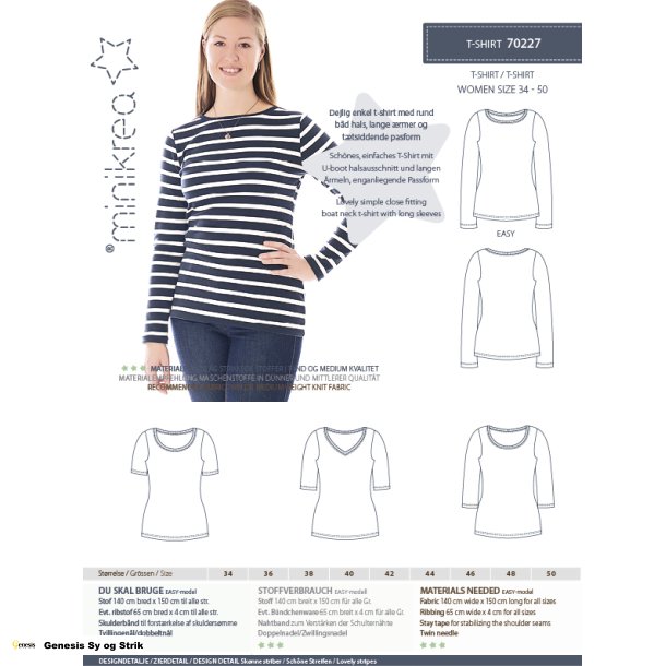 T-Shirt str. 34 &#150; 50 (EU standard sizes)