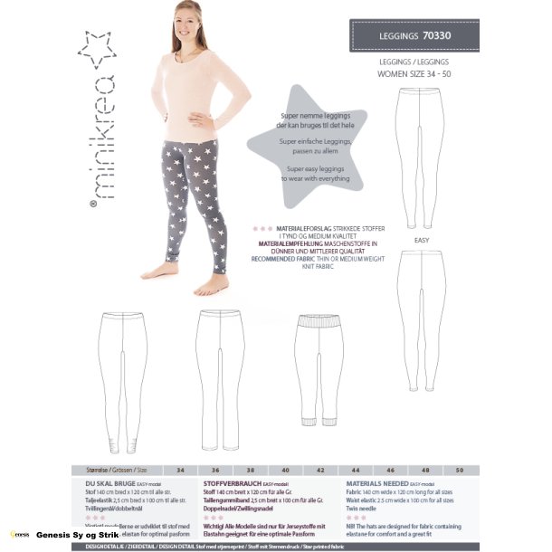 Leggins i str. 34 til 50