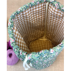 Stor strikketaske rund