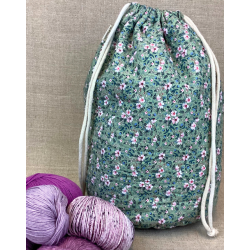 Stor strikketaske rund