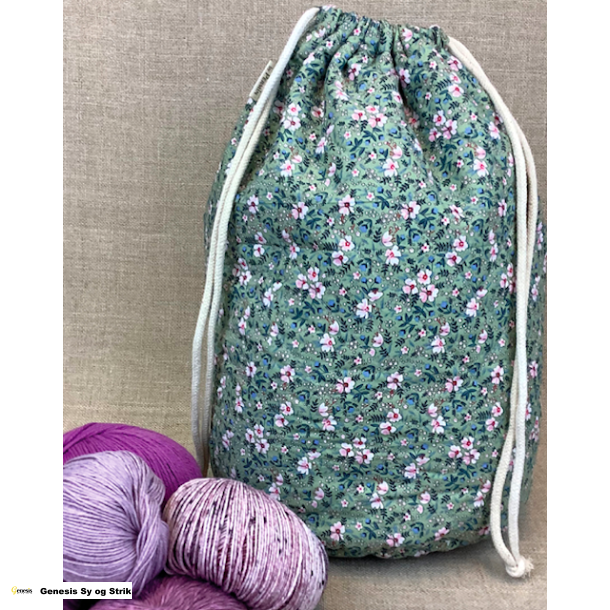 Stor strikketaske rund