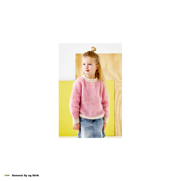 Raglan sweater m. striber til brn