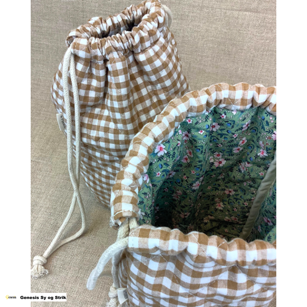 Lille strikketaske rund