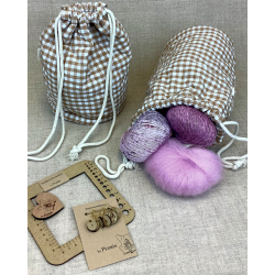 Lille strikketaske rund