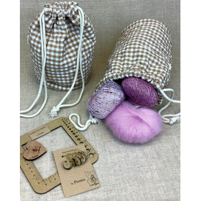 Lille strikketaske rund